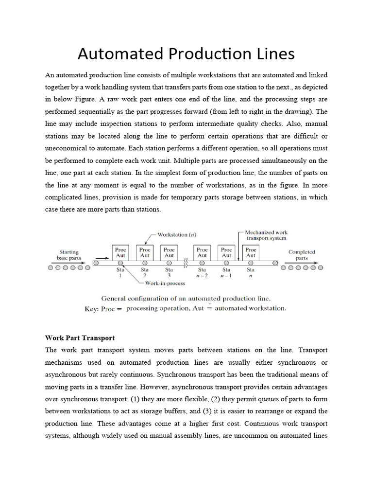Automated Production Line Overview | PDF | Automation | Occupational ...