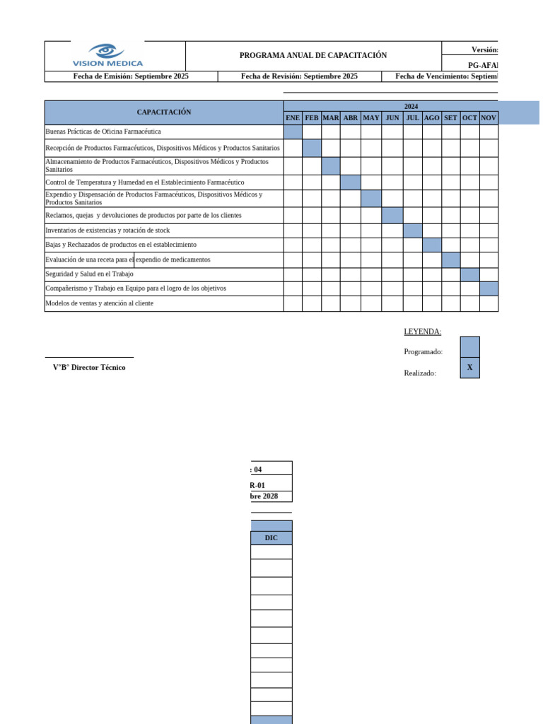 Programa Anual de Capacitación 2024 | PDF | Farmacéutico | Farmacia