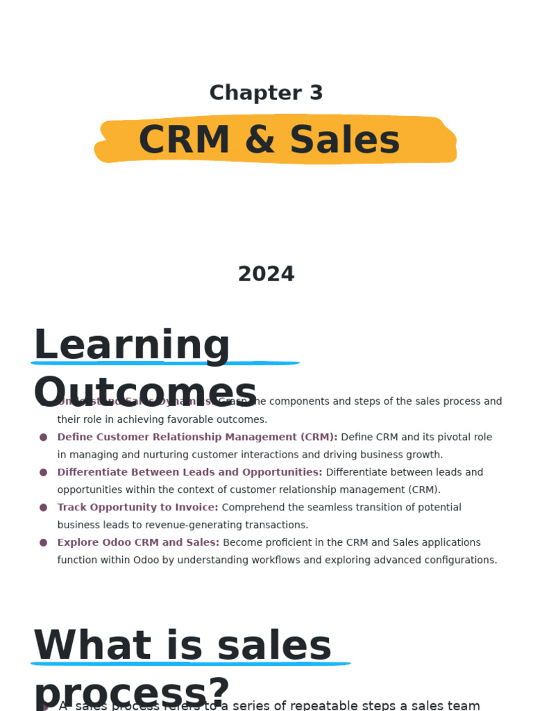 Chapter 3 - Sales and CRM | PDF | Sales | Customer Relationship Management
