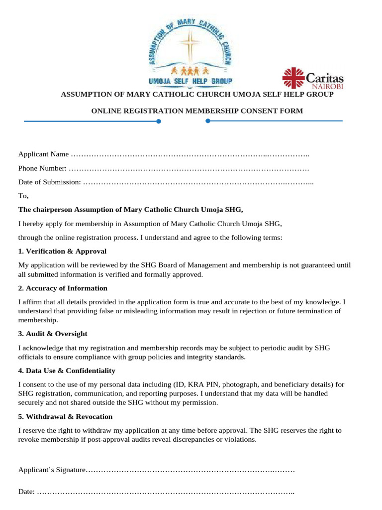Online Registration Consent Form | PDF