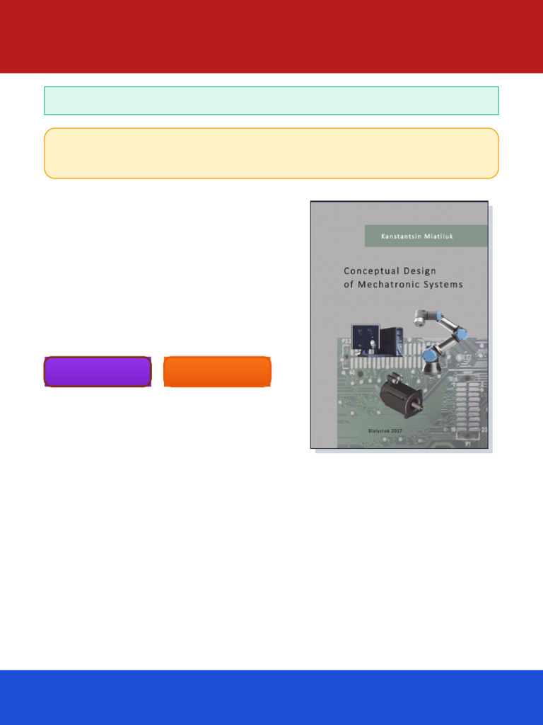 Conceptual Design of Mechatronic Systems 1st Edition by Kanstantsin ...