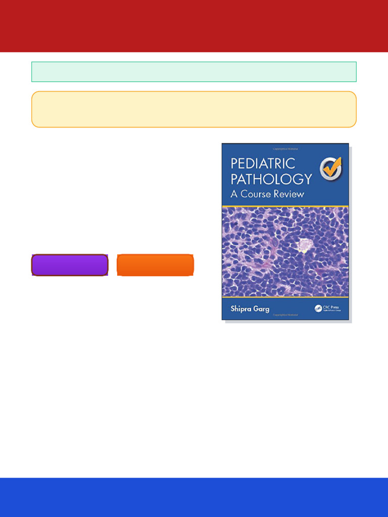 Pediatric pathology: a course review 1st Edition Garg ebook official ...