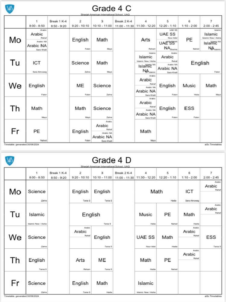 New September Timetable 9-12 5 | PDF