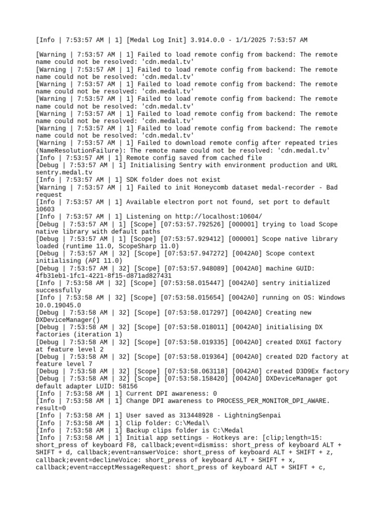 Medal.tv Remote Config Errors | PDF | File System | Keyboard Shortcut