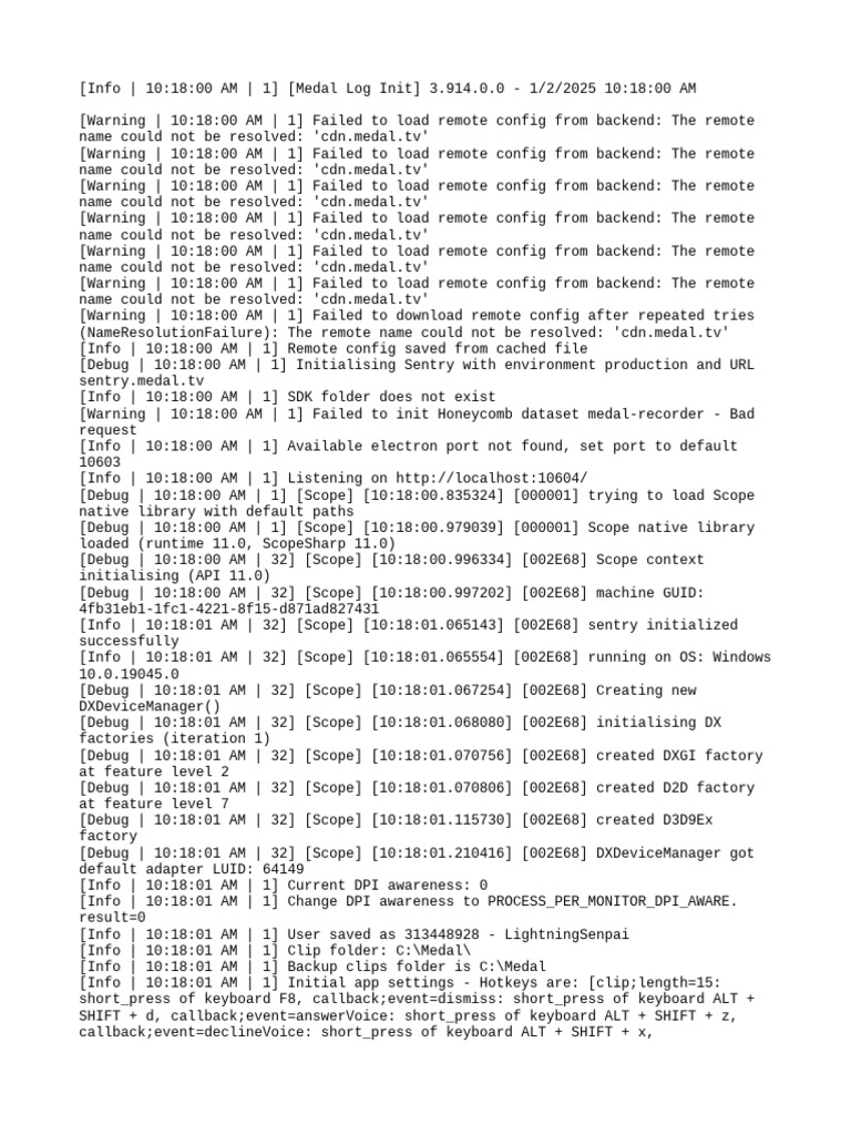 Medal App Initialization Log 3.914 | PDF | File System | Keyboard Shortcut