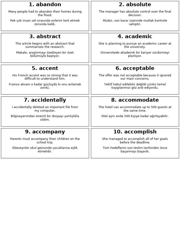 Oxford B2 Word Cards Sample10 Fixed | PDF