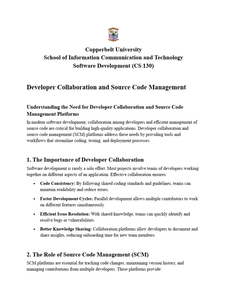 Developer Collaboration & SCM Essentials | PDF | Software Development ...