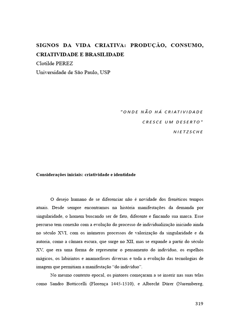 Criatividade e Identidade no Brasil | PDF | Criatividade