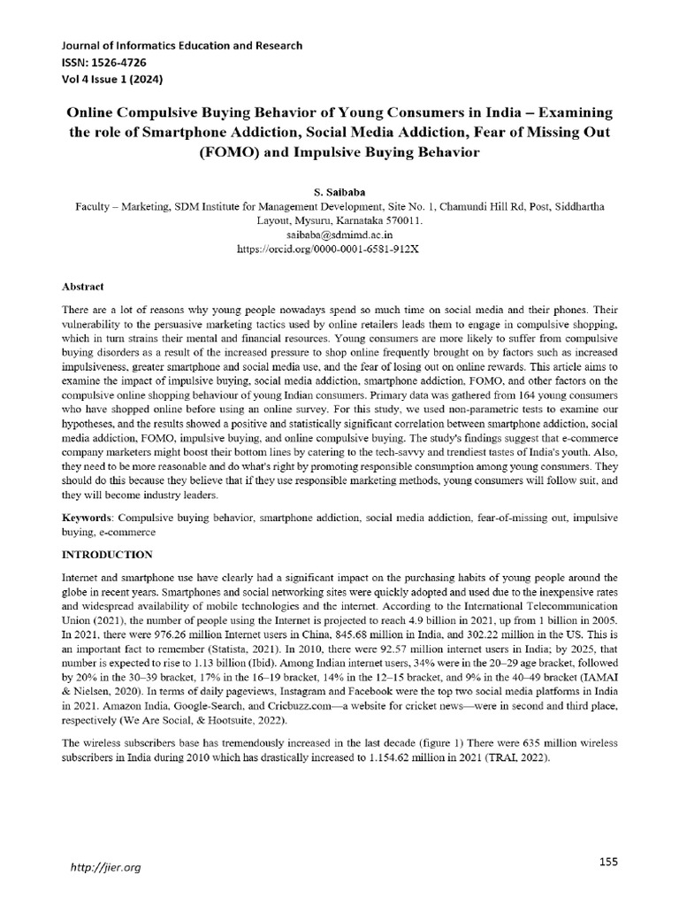 Curated visual reference: Fomo S Role In Shaping Consumer Behavior Patterns Reference: View Of Online Compulsive Buying Behavior Of Young Consumers In
