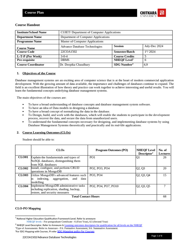 22COA1502 - Advance Database Technologies | PDF | No Sql | Databases