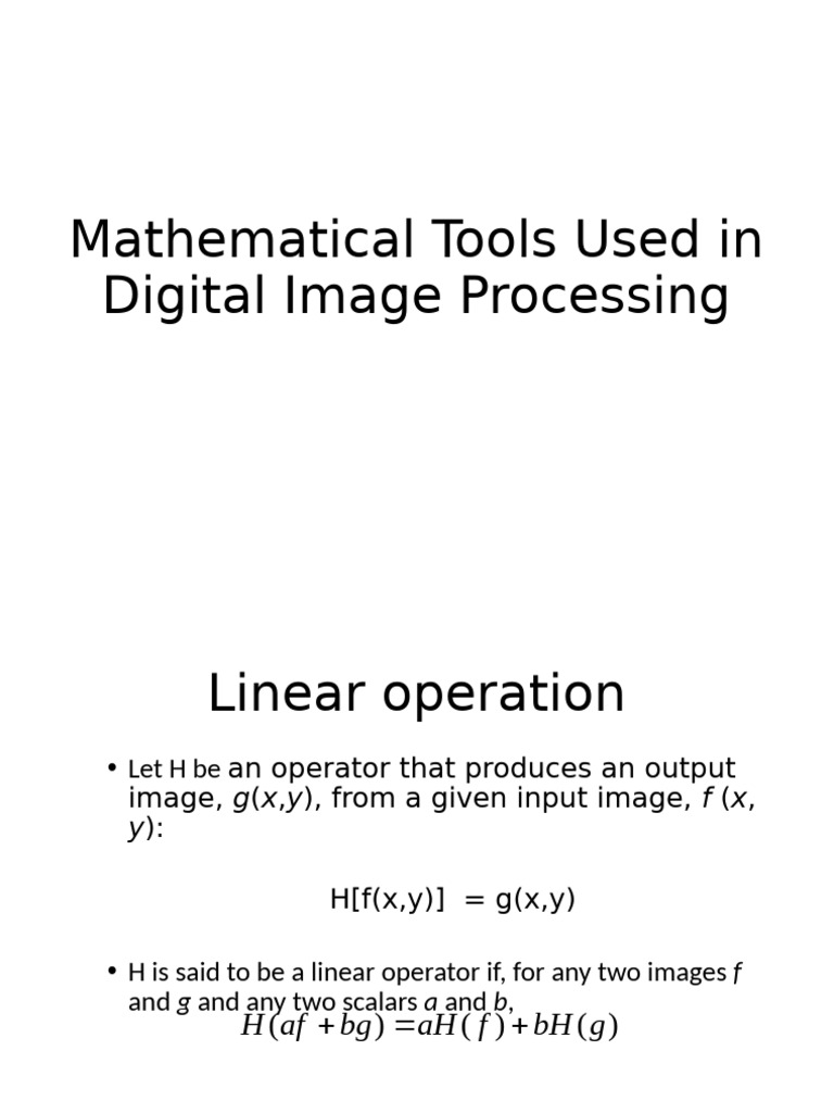 Mathematical Tools in Image Processing | PDF | Vision | Computer Data