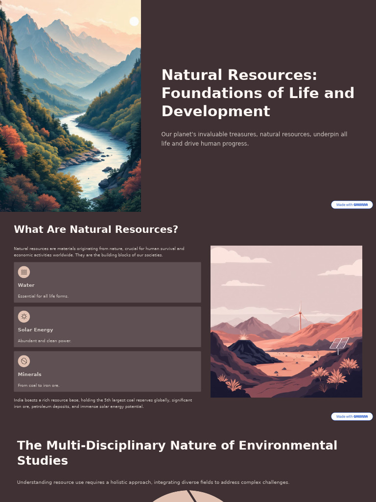 Natural Resources Foundations of Life and Development | PDF ...