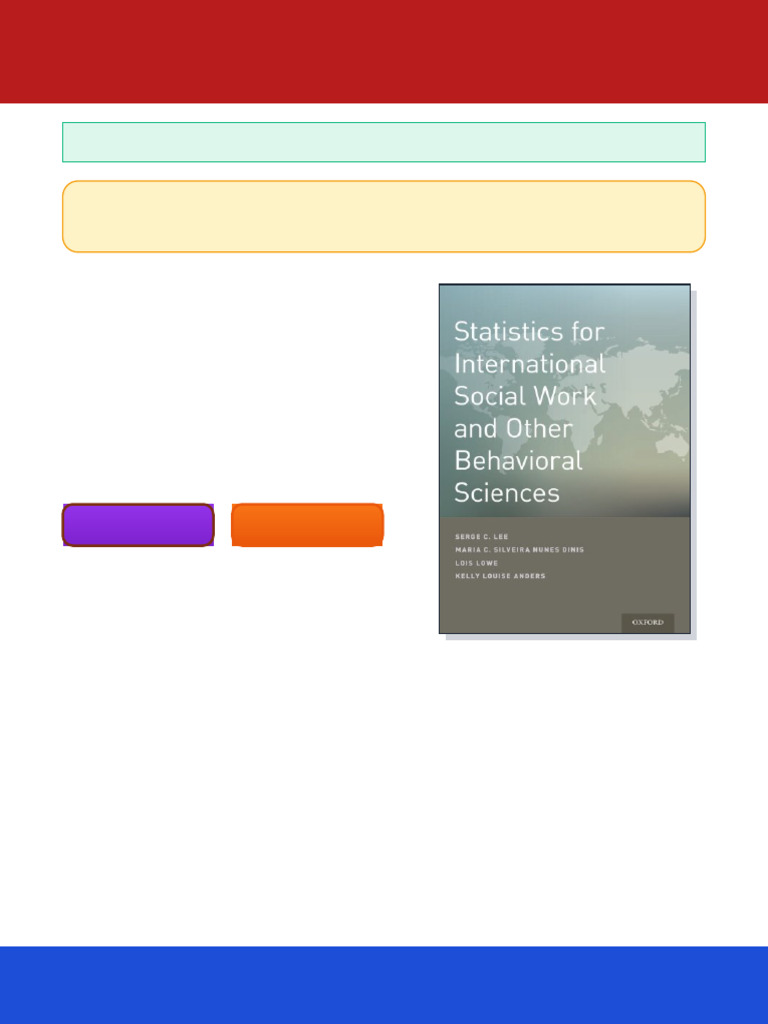 Statistics for international social work and other behavioral sciences ...