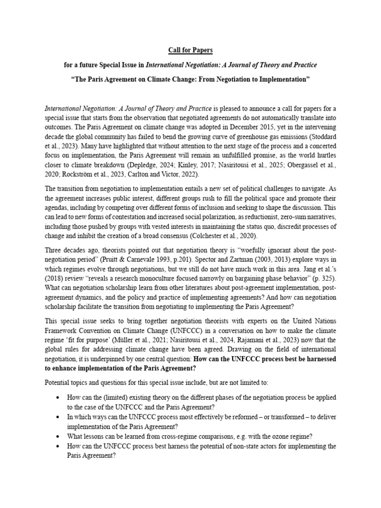Paris Agreement: From Negotiation to Action | PDF | United Nations ...