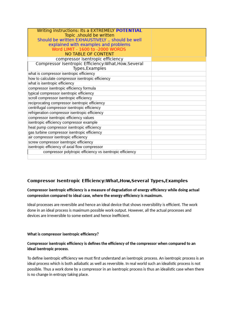 Understanding Compressor Isentropic Efficiency | PDF | Continuum ...