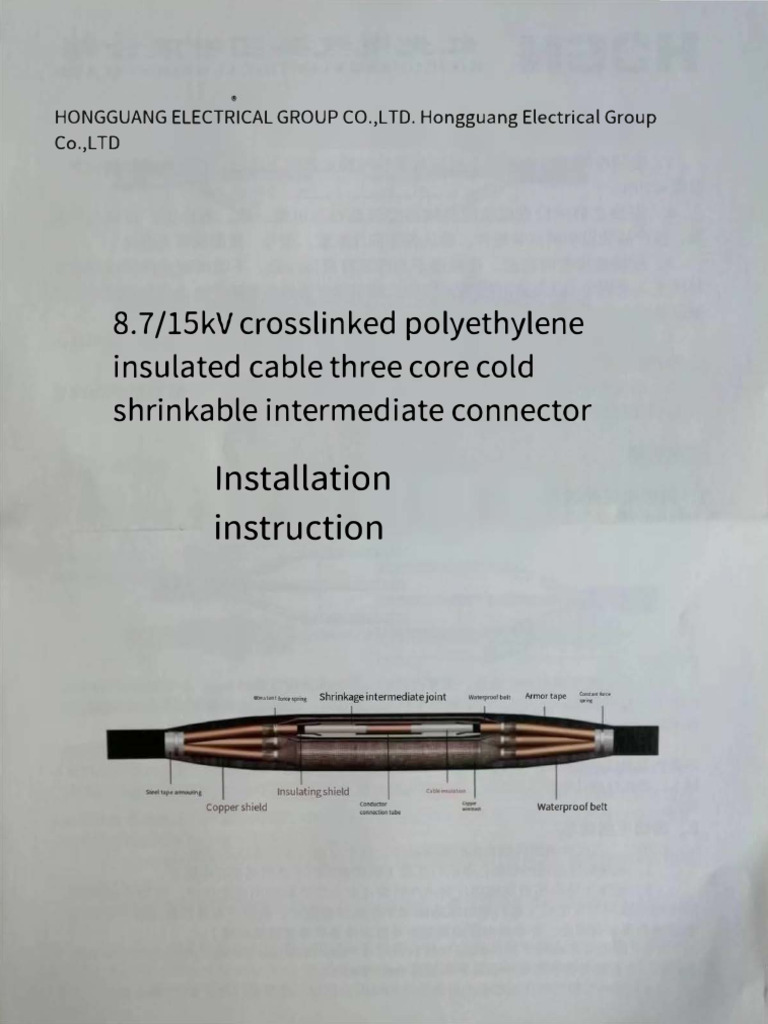 Cold Shrink Cable Connector Installation Guide | PDF | Electrical ...