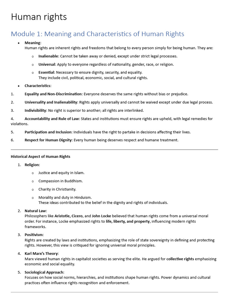 Understanding Human Rights: Key Concepts | PDF | International Labour ...