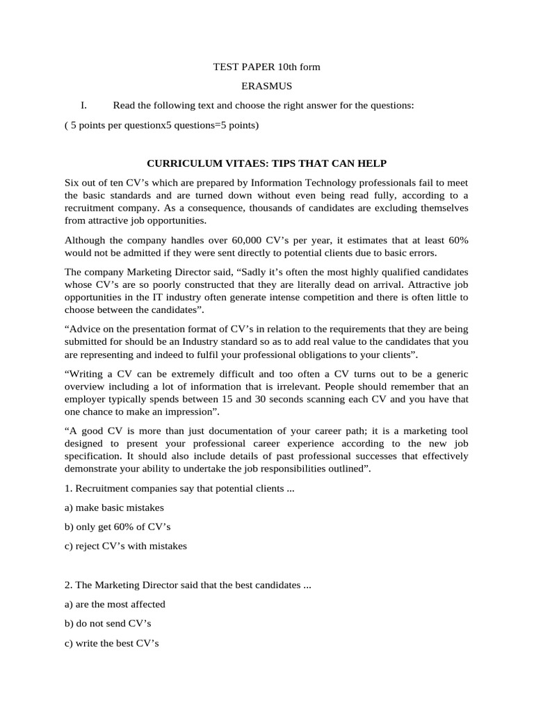 CV Writing Tips for IT Professionals | PDF | Essays | Human Communication