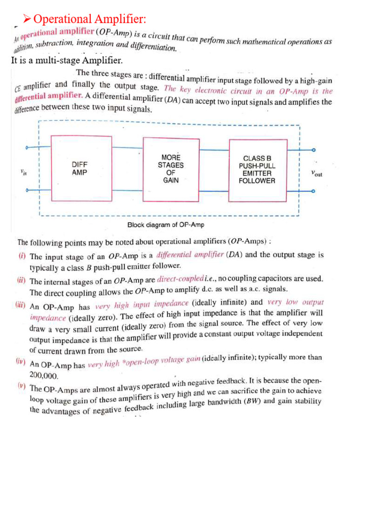 Operational and Differential Amplifiers | PDF