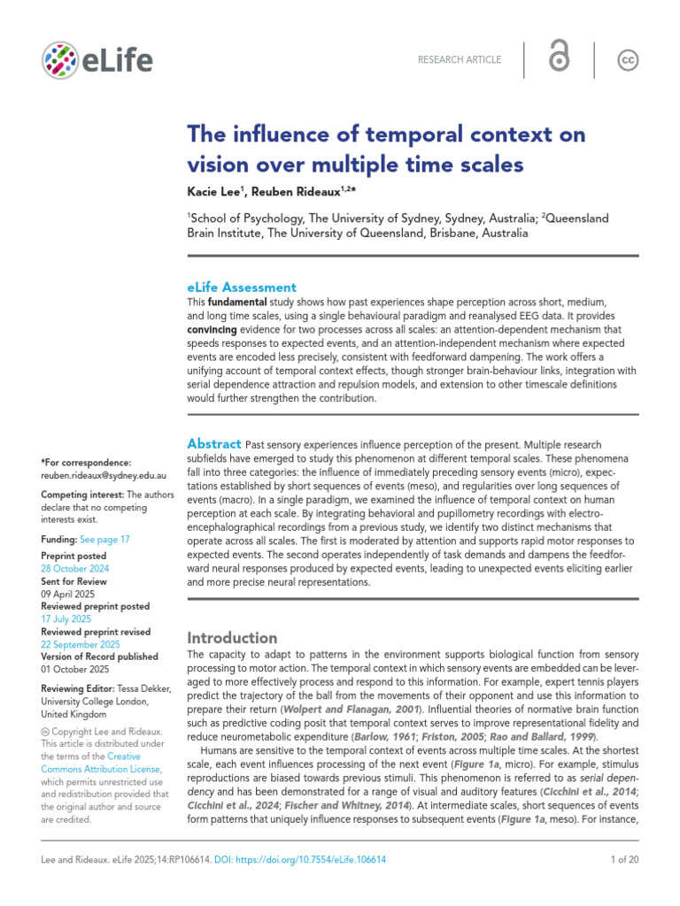 Temporal Context Effects on Vision | PDF | Perception | Accuracy And ...
