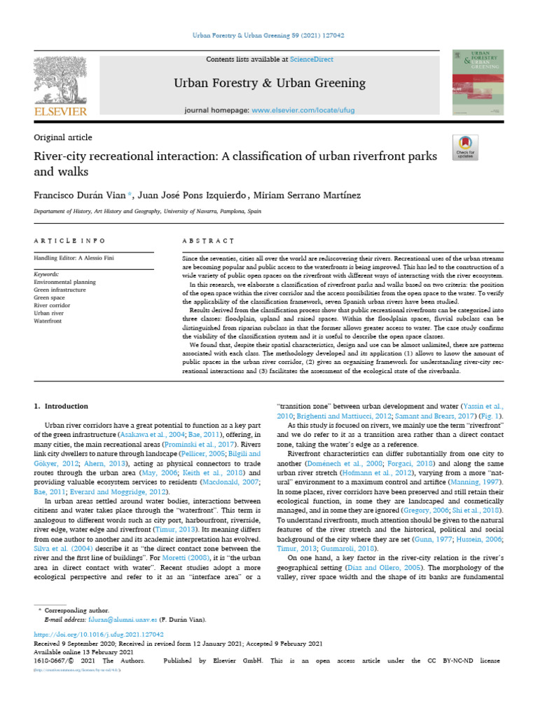Urban Riverfront Parks Classification | PDF | Levee | River