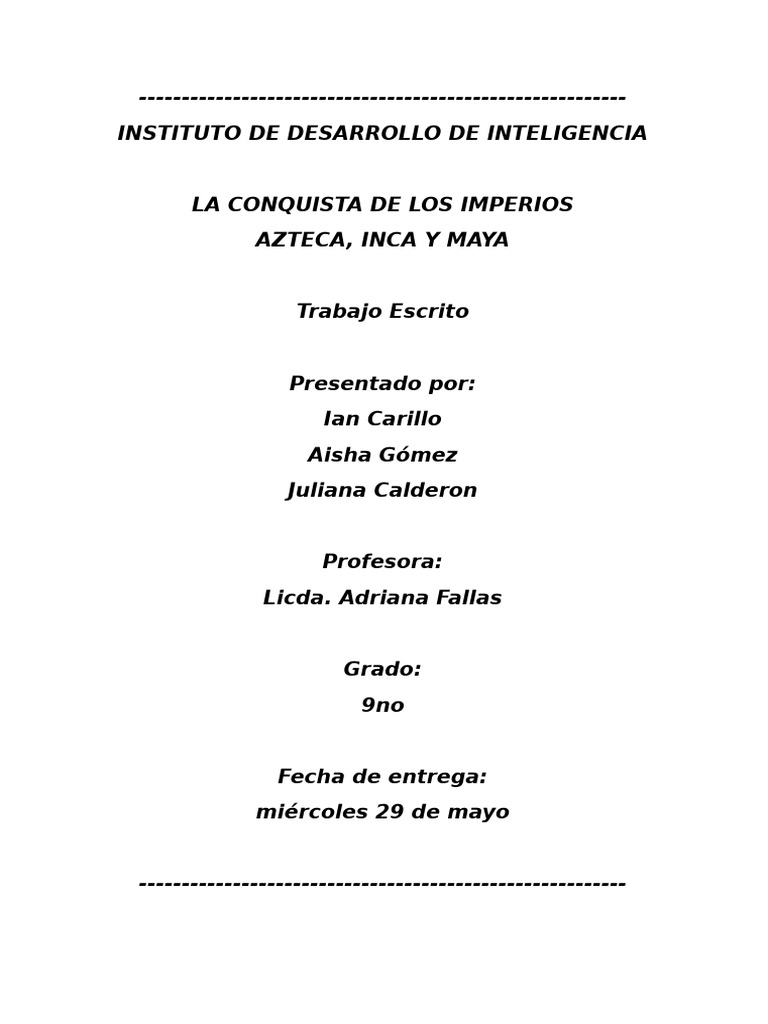 Conquista de Imperios: Azteca, Inca y Maya | PDF | Conquistador ...