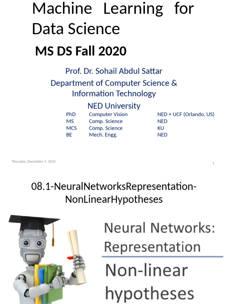 Neural Networks in Data Science | PDF | Senses | Learning