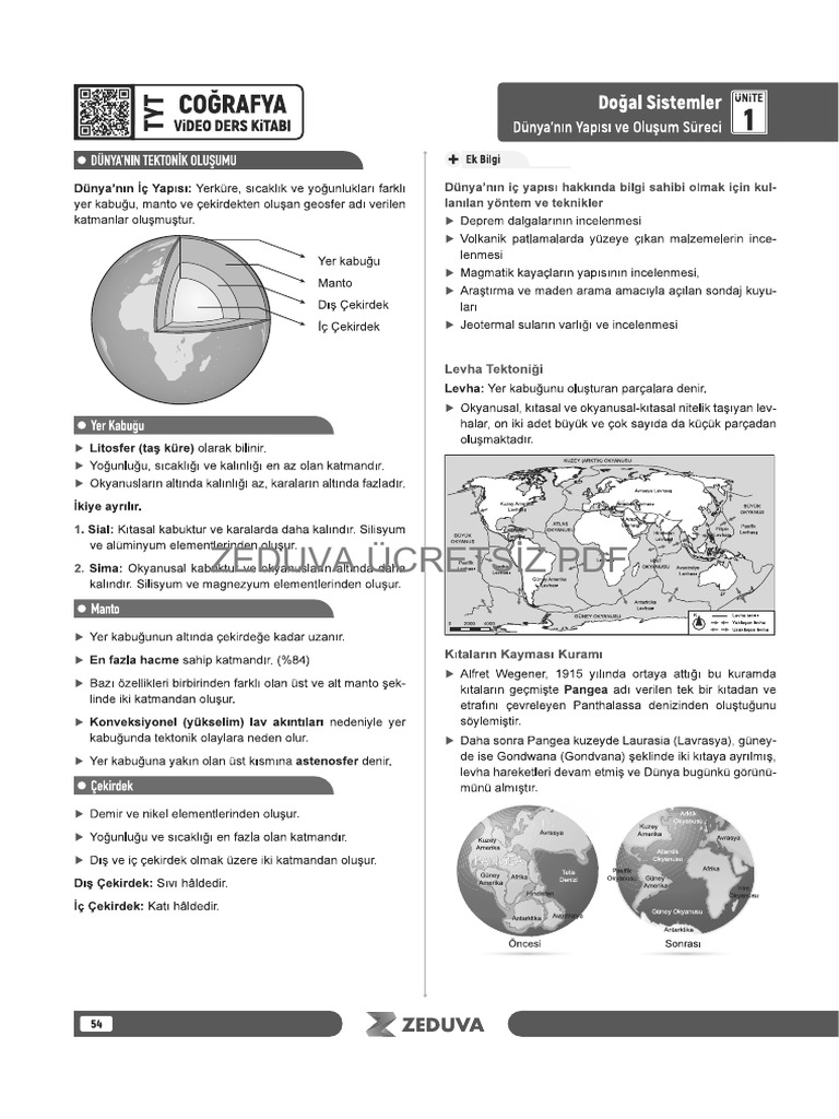 Tyt Cografya Dunyanin Tektonik Olusumu Konu Anlatimi PDF | PDF