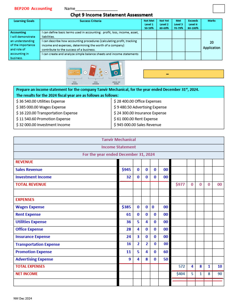 Practice Income Statement May 2025 First Period | PDF | Expense ...