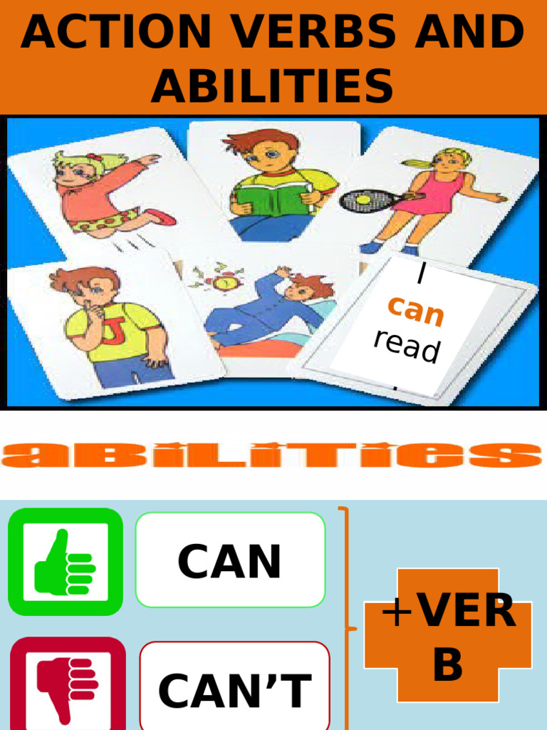 Action Verbs and Abilities Flashcards Fun Activities Games Games ...