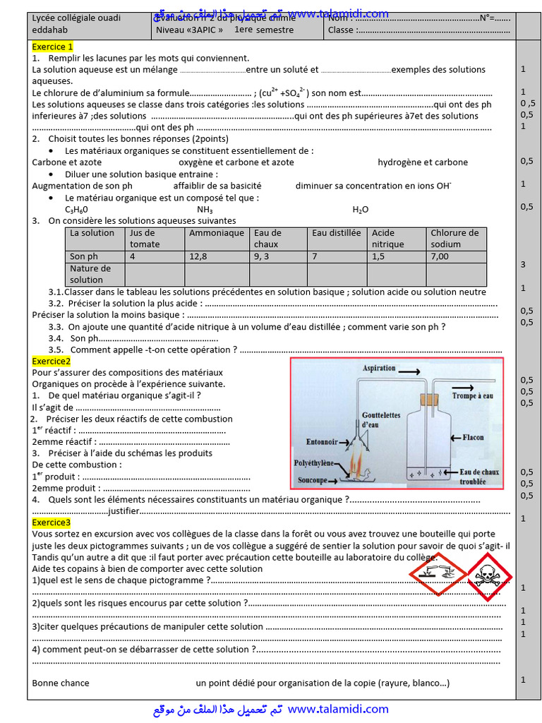 Exercice de chimie sur les solutions aqueuses | PDF | Ph | Acide