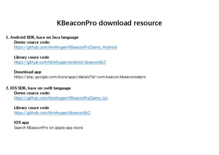 KBeaconPro SDK Resource | PDF