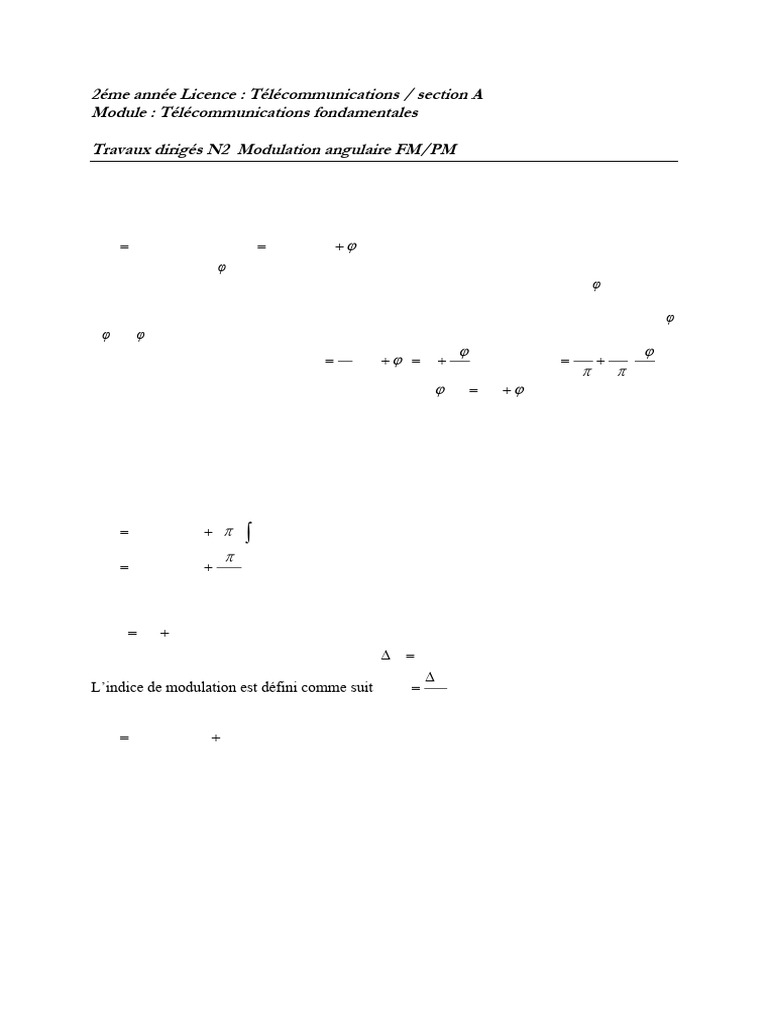Modulation FM et PM en Télécommunications | PDF | Modulation de ...