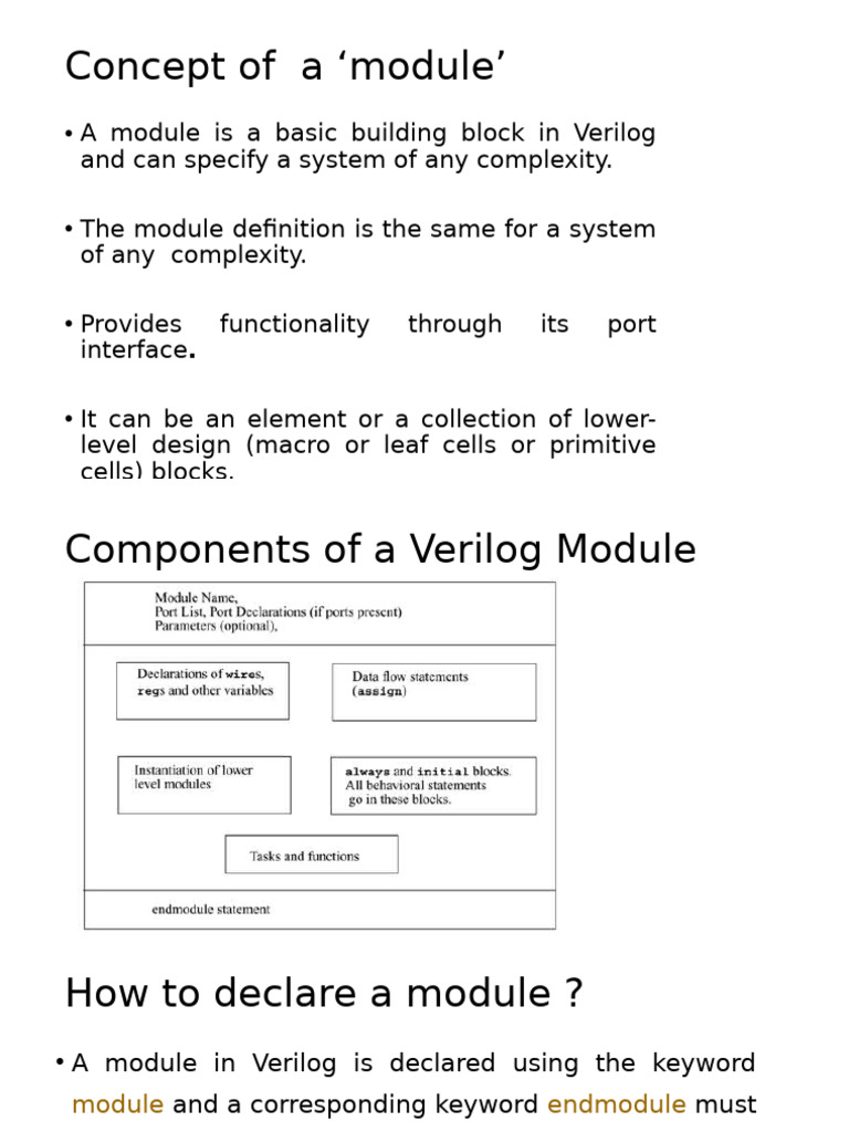 Verilog Module Basics and Examples | PDF | Computer Programming | Computing