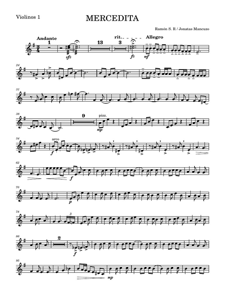MERCEDITA-Violinos_1 | PDF | Musical Forms | Elements Of Music