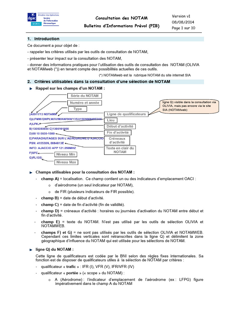 Consultation des NOTAM : Guide Pratique | PDF | Aérodrome | Règles de ...