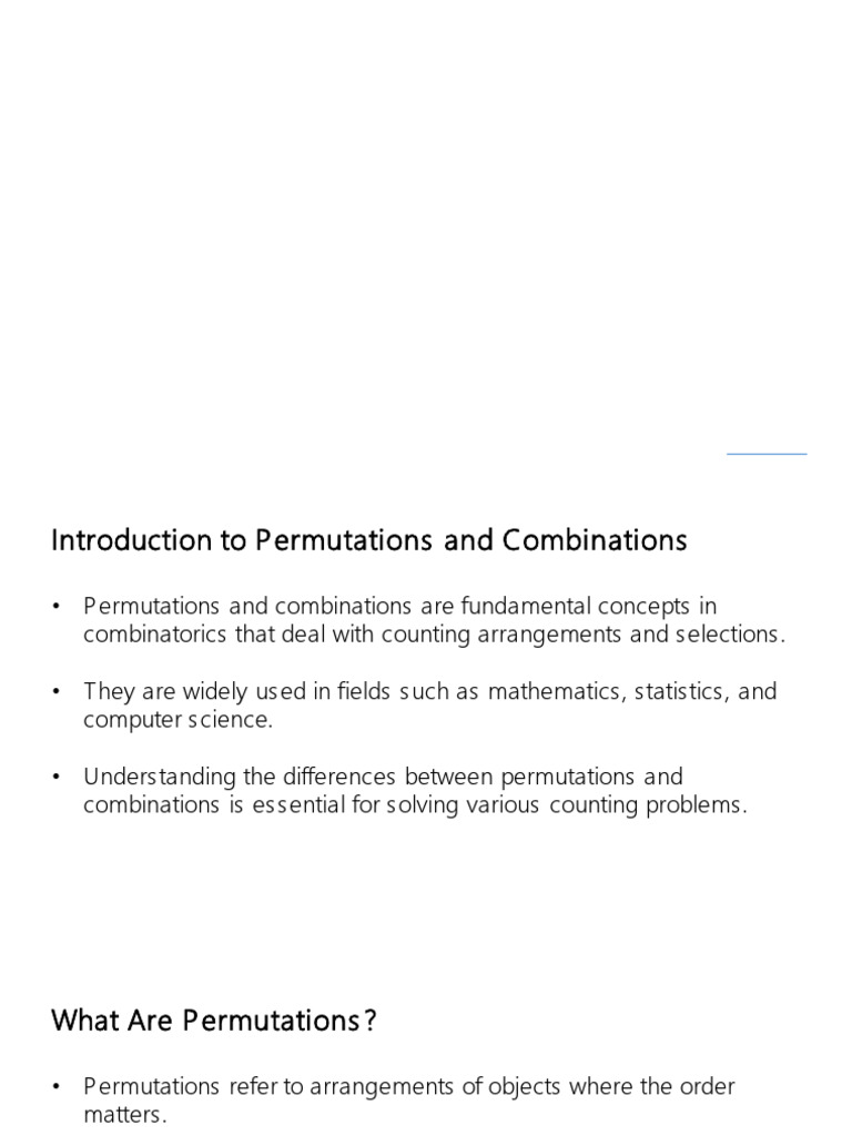 Understanding Permutations & Combinations | PDF | Permutation ...
