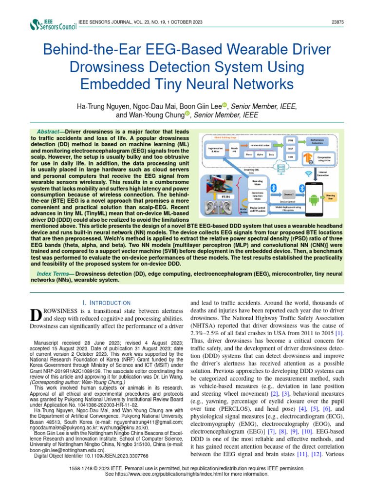 Wearable EEG Driver Drowsiness Detection | PDF | Support Vector Machine ...