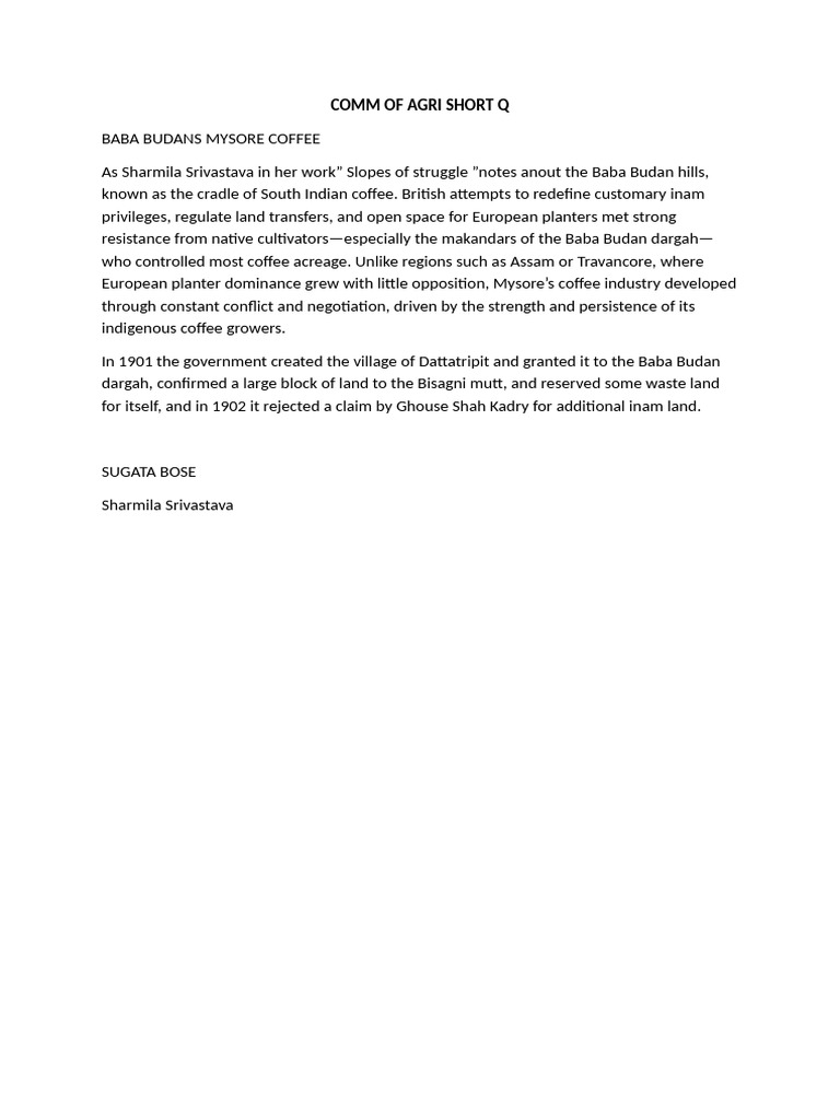 Comm of Agri Hoi6 Short | PDF