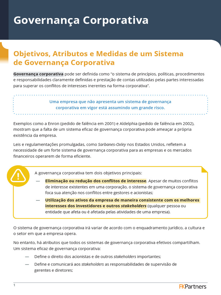 Entenda a Governança Corporativa | PDF | Governança | Governança ...