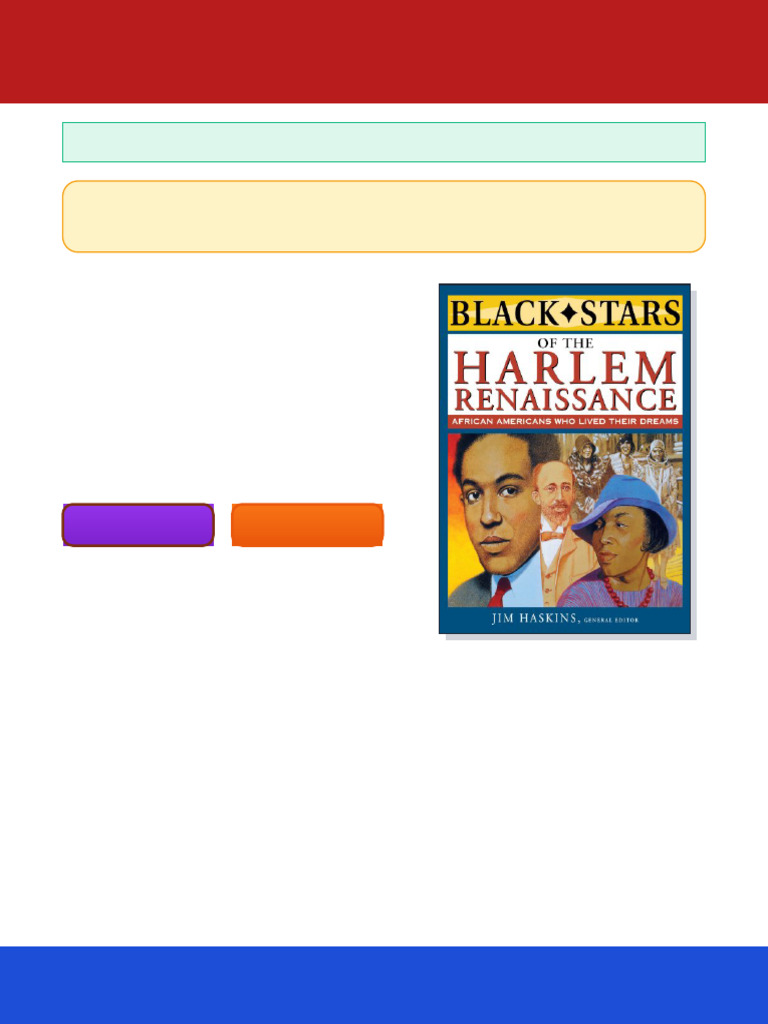 Black Stars of The Harlem Renaissance 1st Edition Jim Haskins Ebook ...