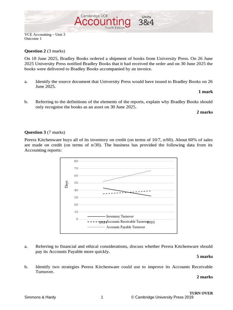 VCE Accounting Unit 3 Exam Questions | PDF | Accounts Payable ...