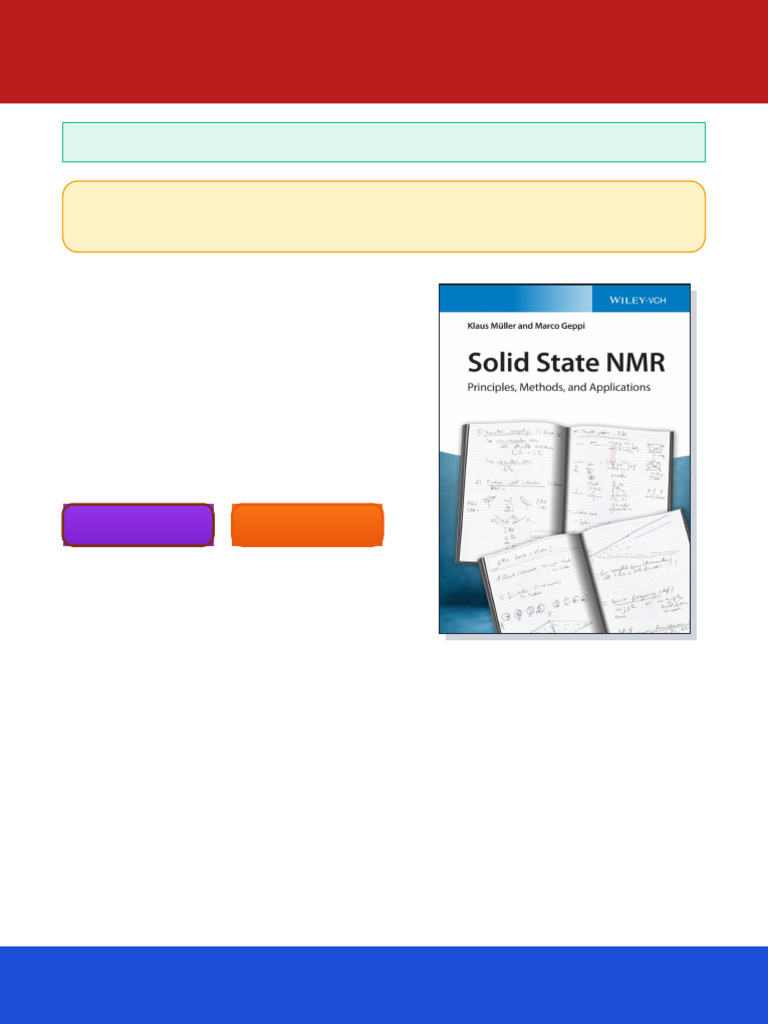Solid State NMR Principles Methods and Applications 1st Edition Klaus ...