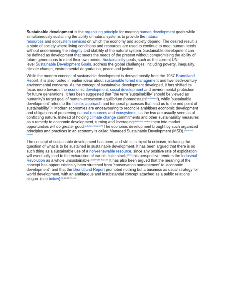 Sustainable Development | PDF | Sustainable Development | Sustainability