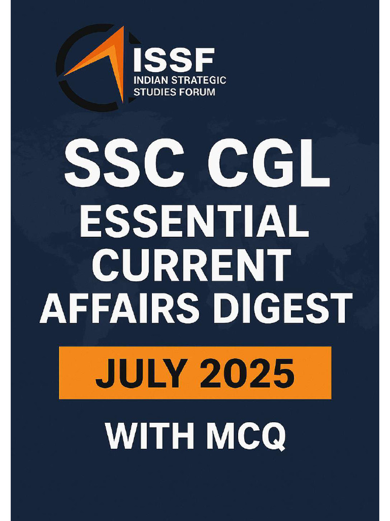 Issf SSC CGL CA June To October 2025 Current Affairs Compilation | PDF ...