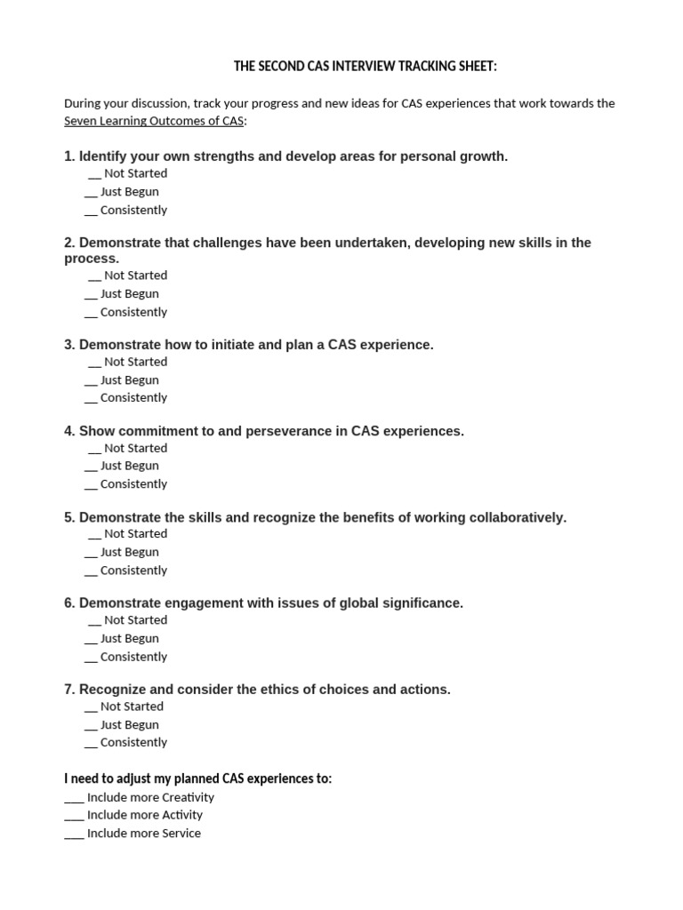 2nd Interview Tracking Sheet 1 | PDF