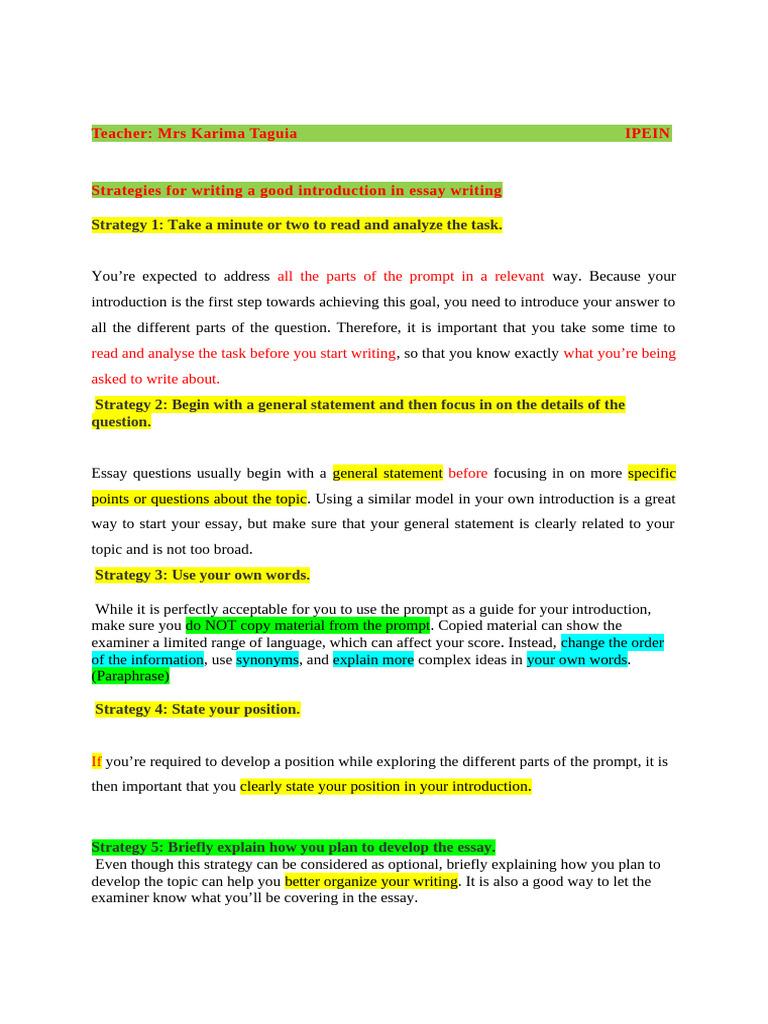 Strategies For Writing An Introduction | PDF | Essays | Nuclear Technology
