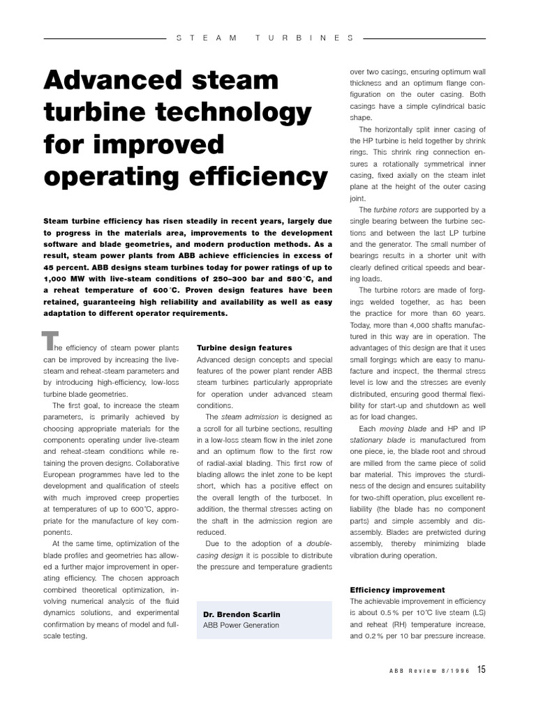 Advanced Steam Turbine Efficiency Insights | PDF | Turbine | Steam Engine