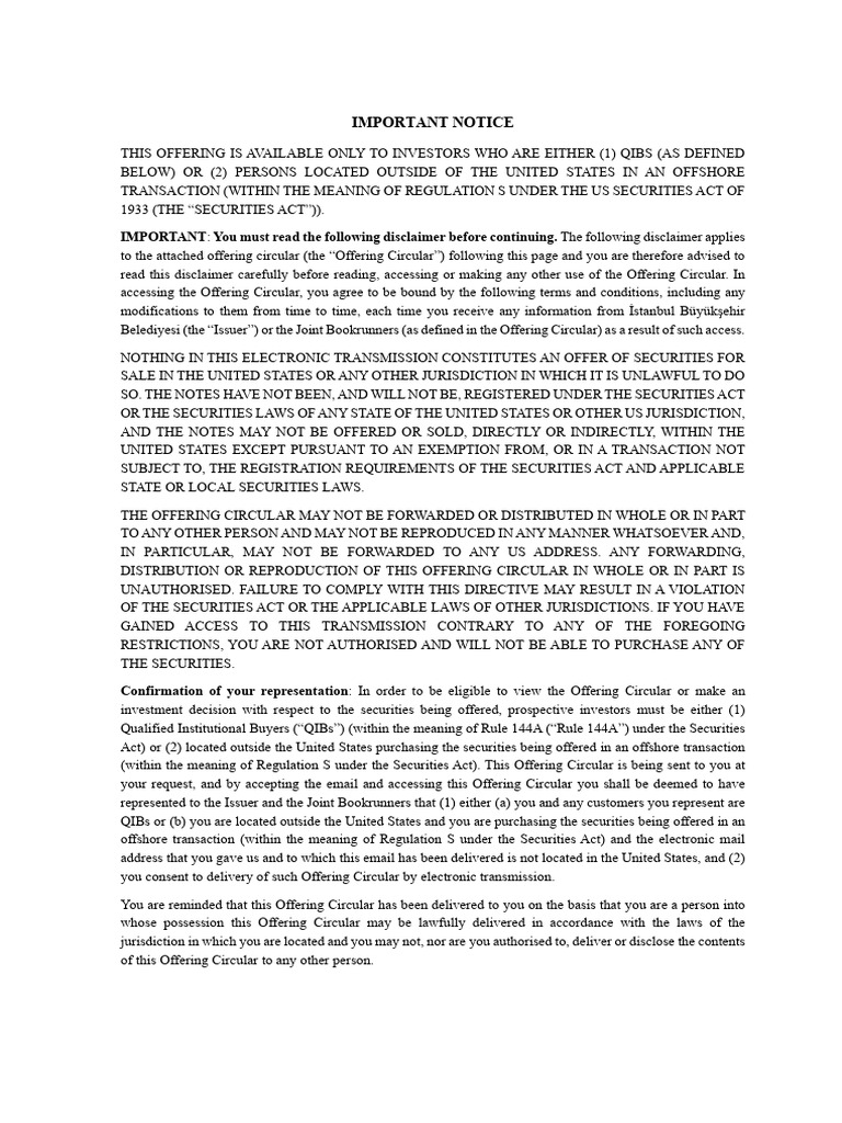 Offshore Securities Offering Notice | PDF | Securities (Finance ...
