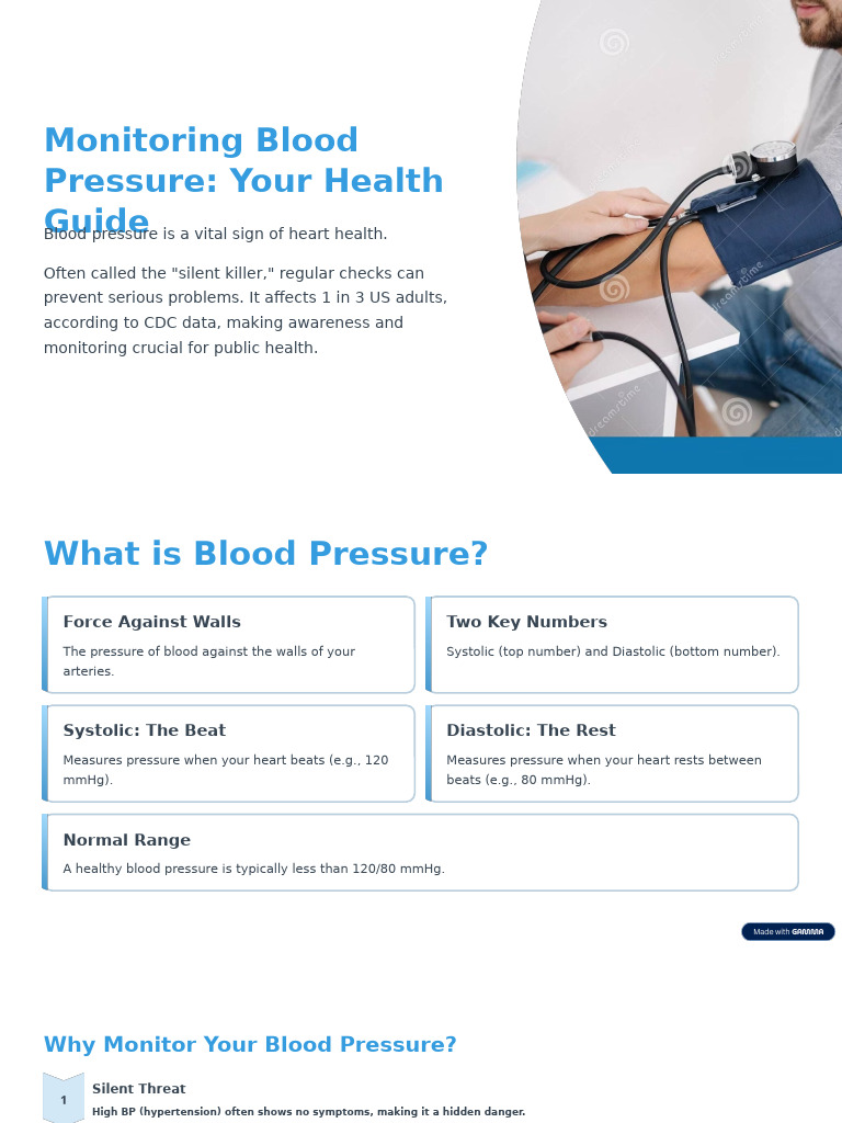 Blood Pressure Monitoring Guide | PDF | Blood Pressure | Hypertension